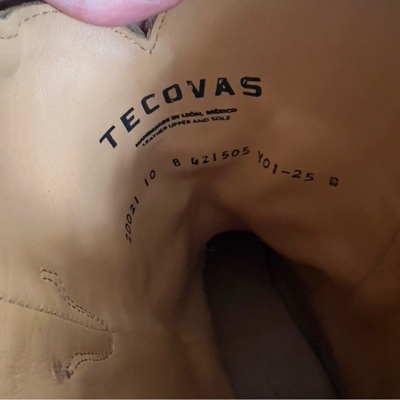 NWOB Tecovas The Jamie Suede Western Cowboy Boots in Caramel Brown - Picture 7 of 8